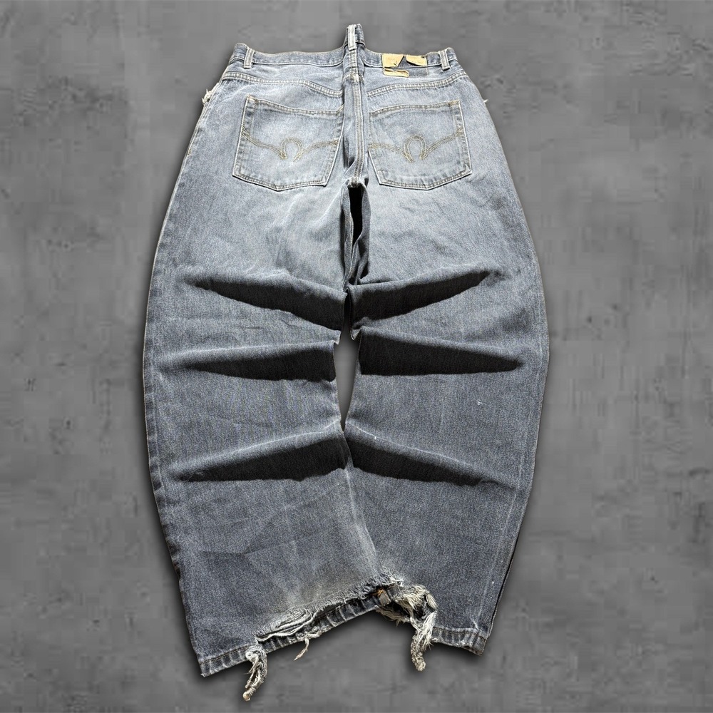 Y2K Baggy Wide Leg Grey Rocawear Streetwear Jeans